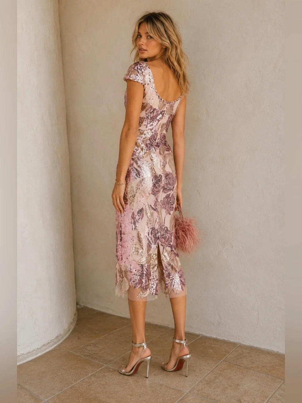 Marchesa Notte Floral Sequin Embellished Tulle Midi Dress NWT Size 16 - Picture 2 of 12